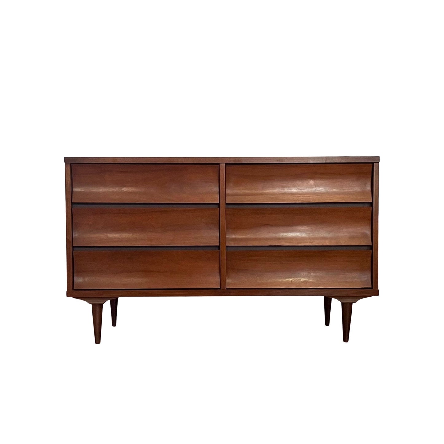 Johnson Carper “Brentwood” Mid Century Modern 6 Drawer Lowboy Dresser c. 1960s