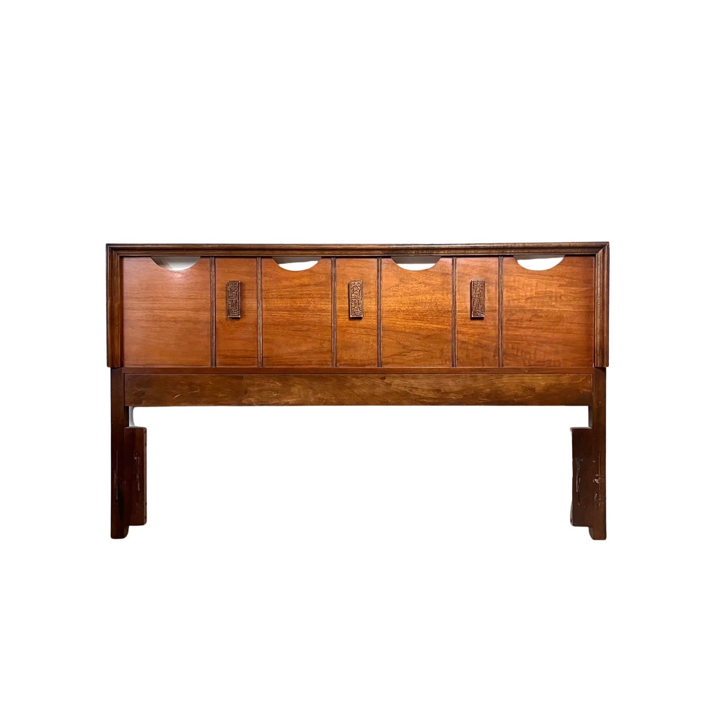 Bassett Mayan Mid Century Modern Vintage Full or Queen Headboard c. 1960s