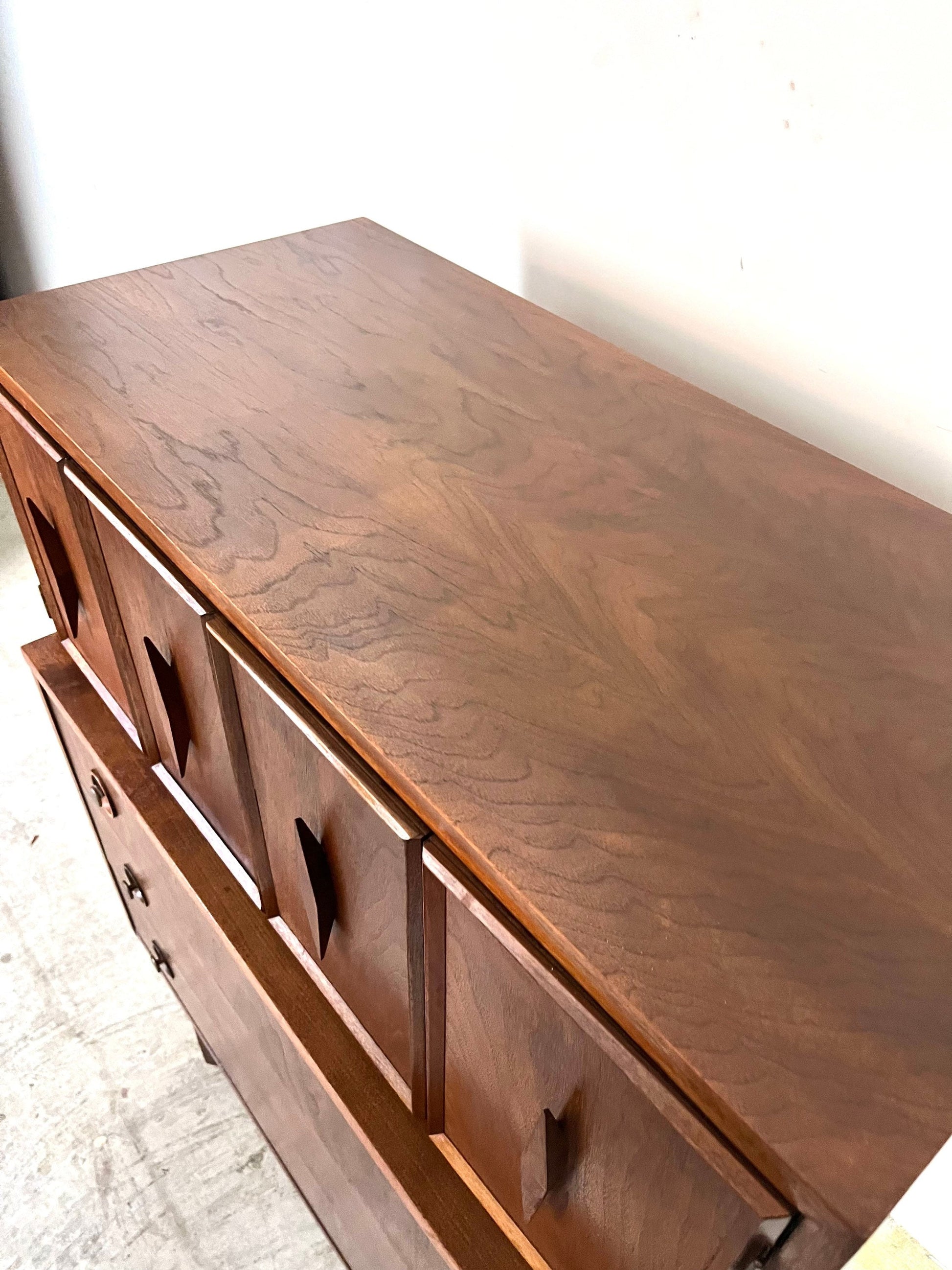 Albert Parvin for American of Martinsville 5 Drawer Highboy Dresser Vintage 1960's Mid Century Modern