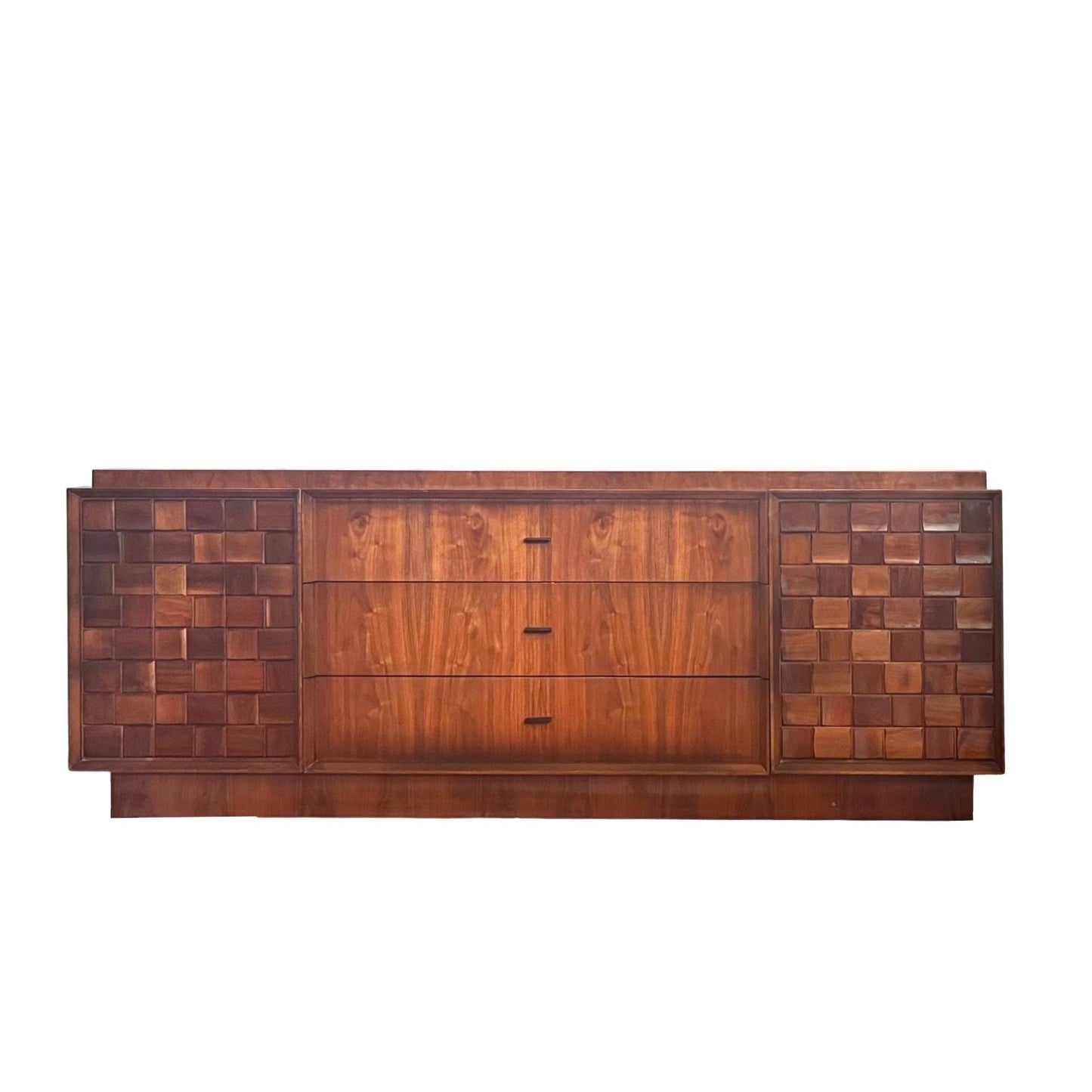 Paul Evans Style Tabago Brutalist Mid Century Modern Vintage 9 Drawer Lowboy Dresser c. 1960s