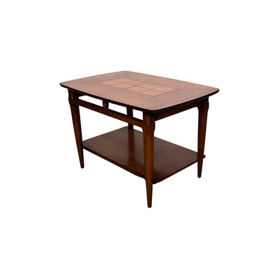 Lane Furniture Co. Mid Century Modern Vintage Inlaid Burl & Walnut ... — burl construction, front view