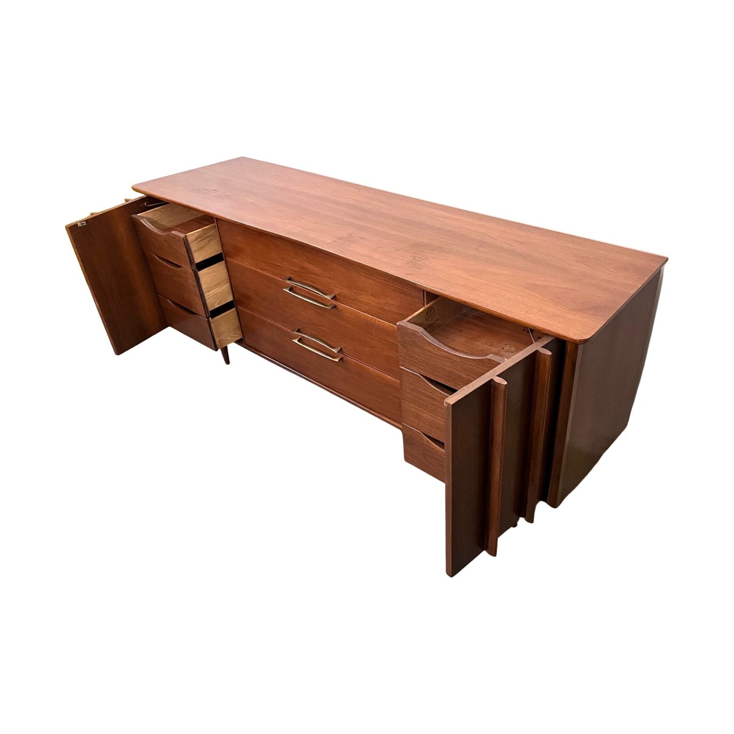 Kent Coffey The Eloquence Mid Century Modern Vintage Lowboy 9 Drawer Dresser c. 1960s