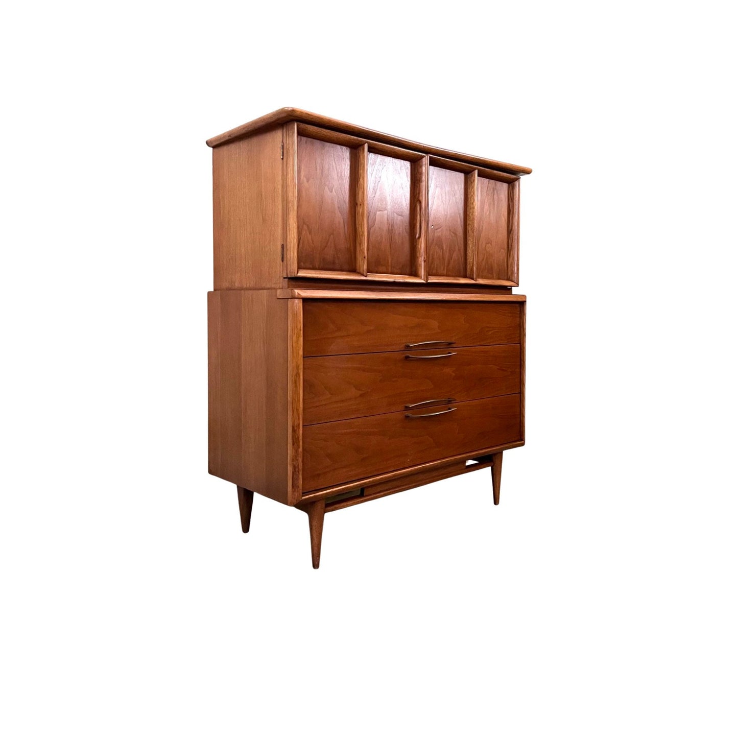 Kent Coffey The Eloquence Mid Century Modern Vintage Highboy 5 Drawer Dresser c. 1960s