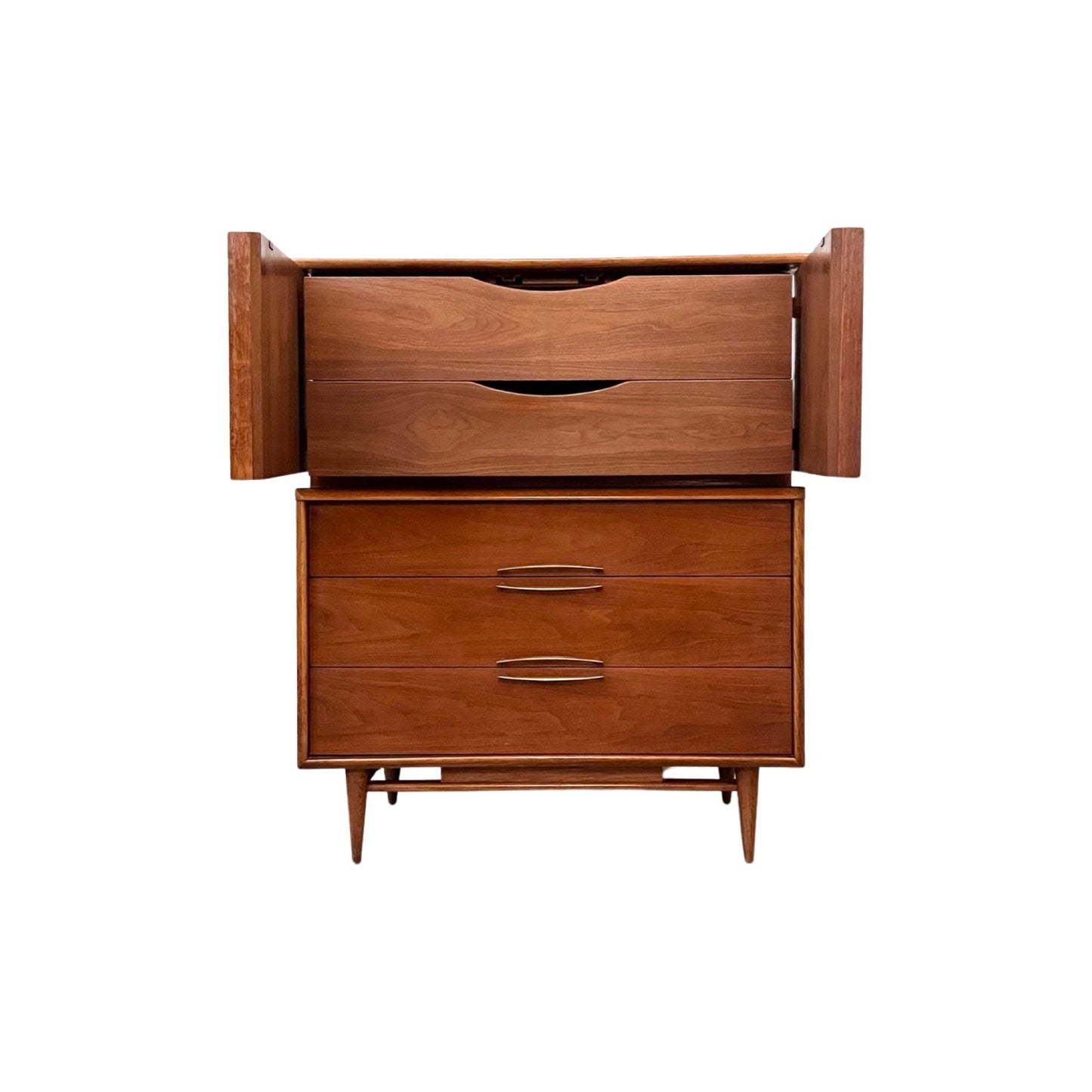 Kent Coffey The Eloquence Mid Century Modern Vintage Highboy 5 Drawer Dresser c. 1960s