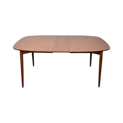 Drexel Furniture Mid Century Walnut Dining Table Triangular Pattern... — Walnut construction, front view