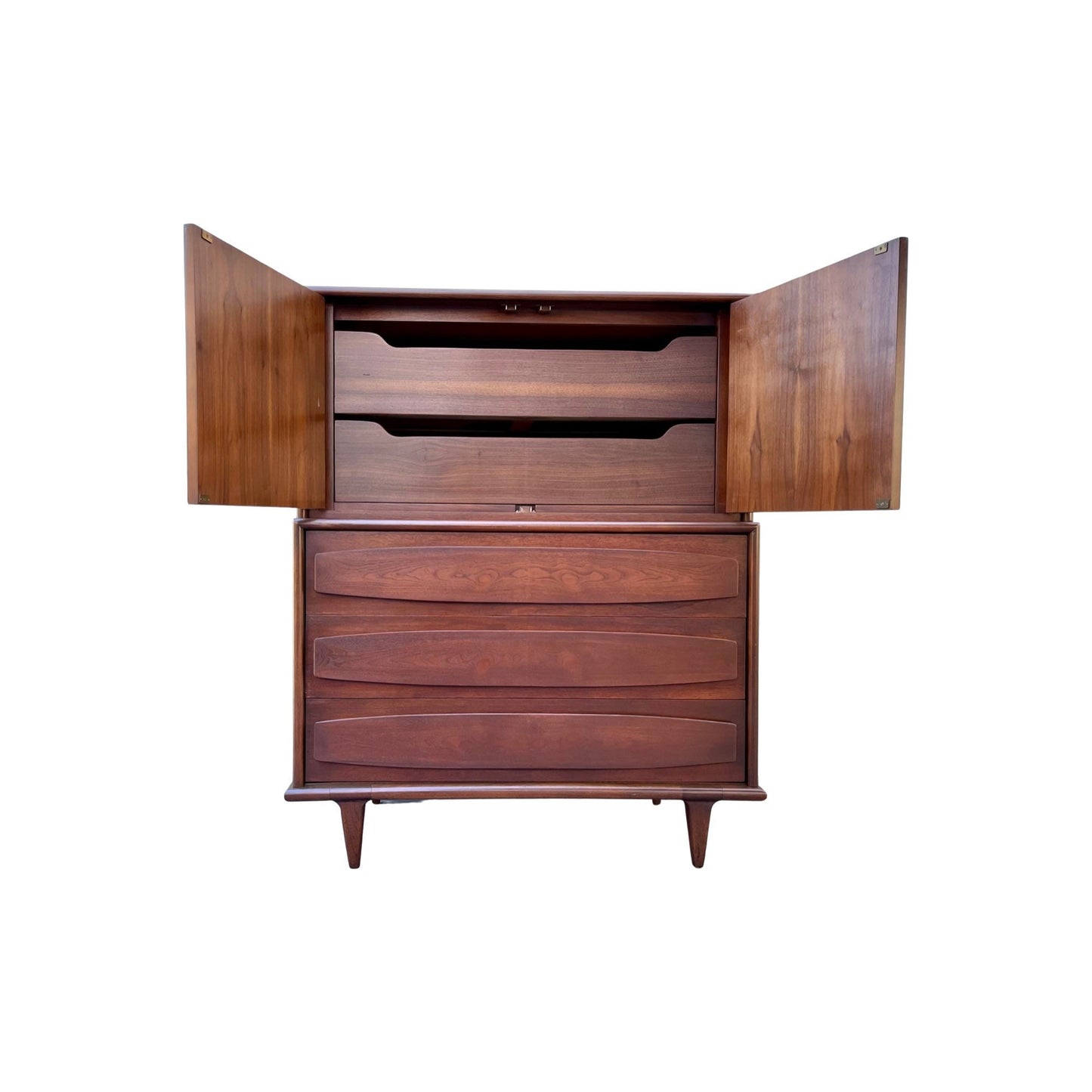 American of Martinsville Mid Century Modern Vintage Highboy 5 Drawer Dresser c. 1960s