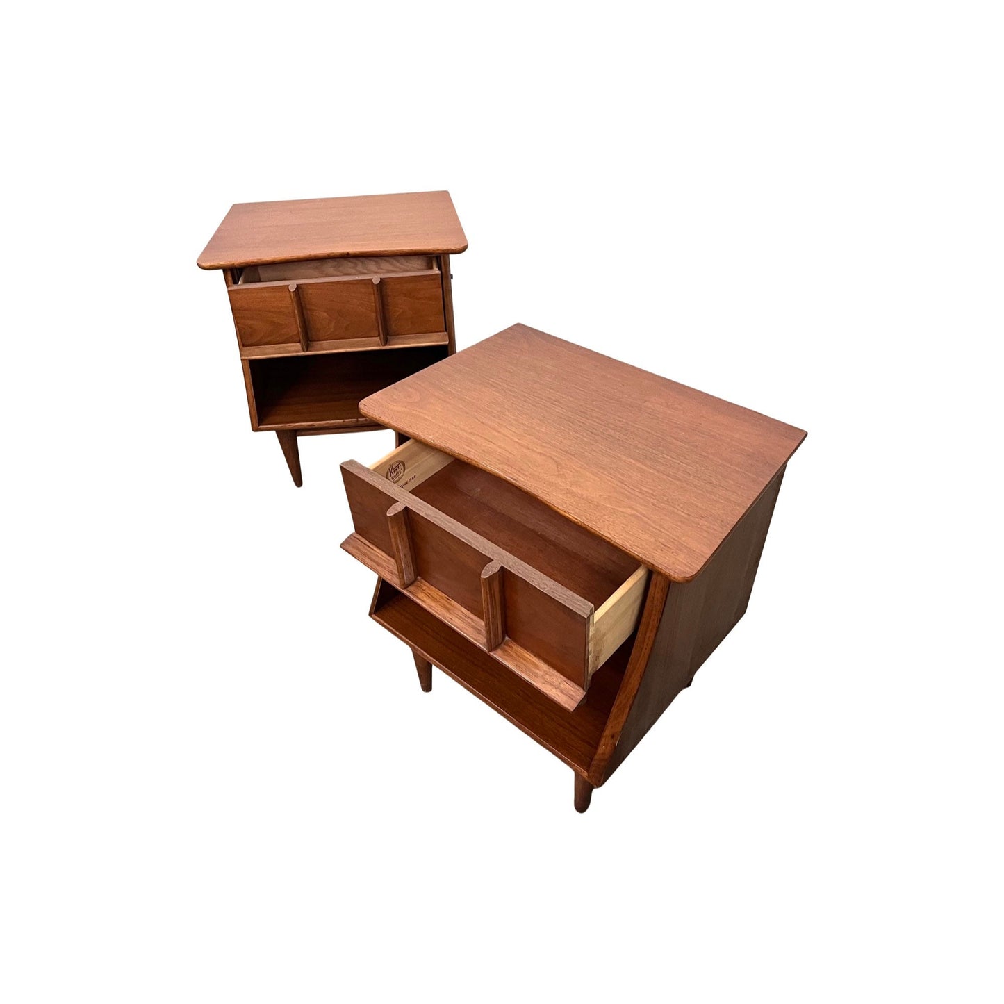 Kent Coffey The Eloquence Mid Century Modern Vintage Pair of Nightstands c. 1960s