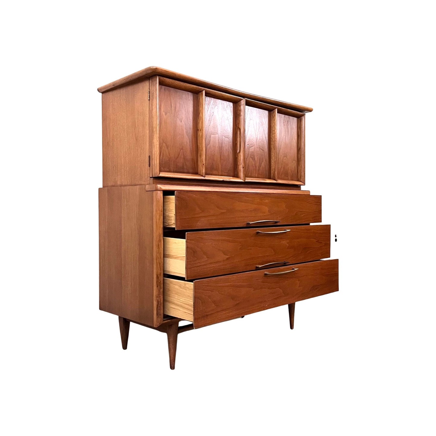 Kent Coffey The Eloquence Mid Century Modern Vintage Highboy 5 Drawer Dresser c. 1960s
