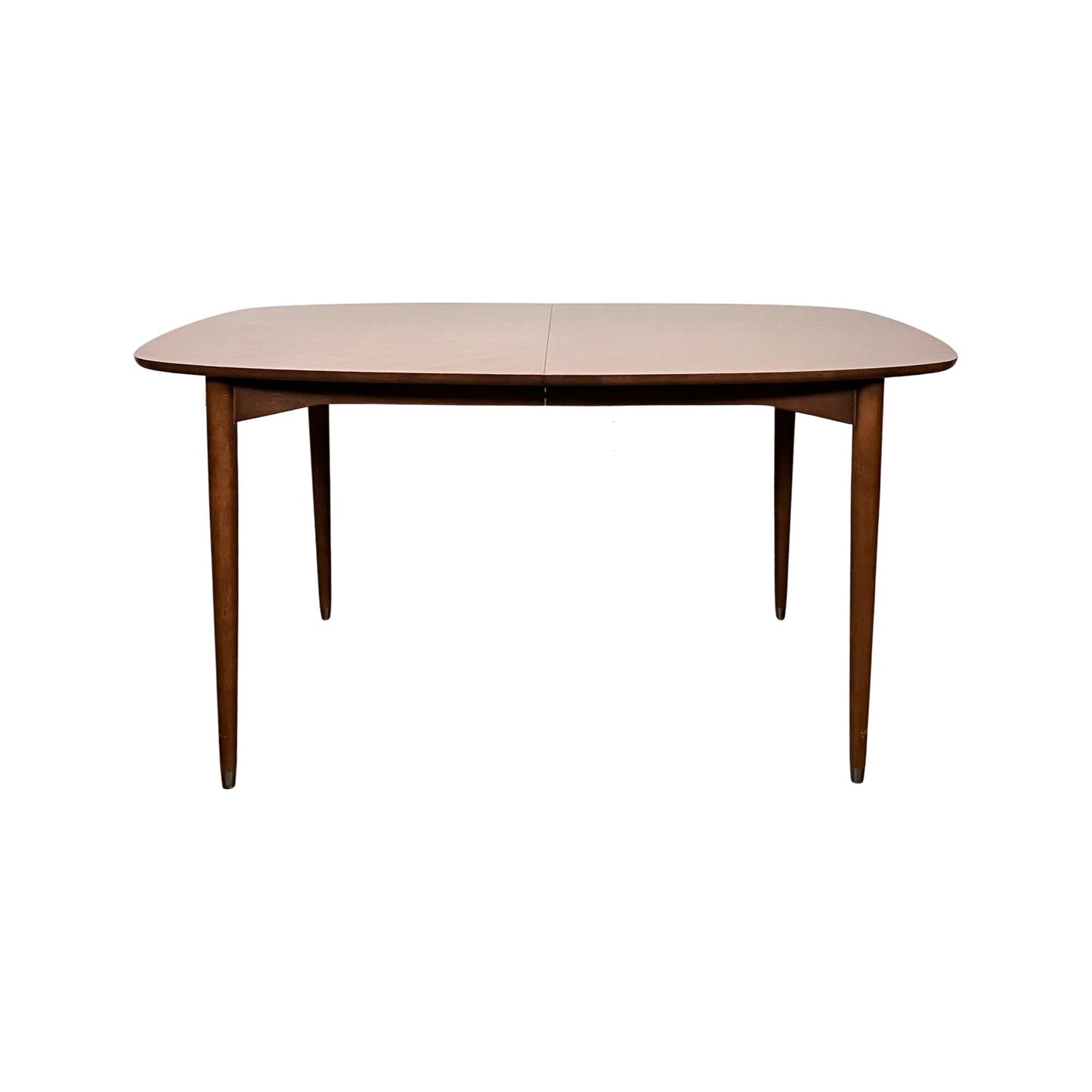 Drexel Furniture Mid Century Walnut Dining Table Triangular Pattern c. 1960s