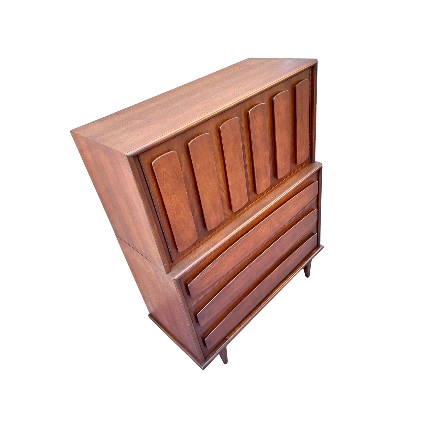 American of Martinsville Mid Century Modern Vintage Highboy 5 Drawer Dresser c. 1960s