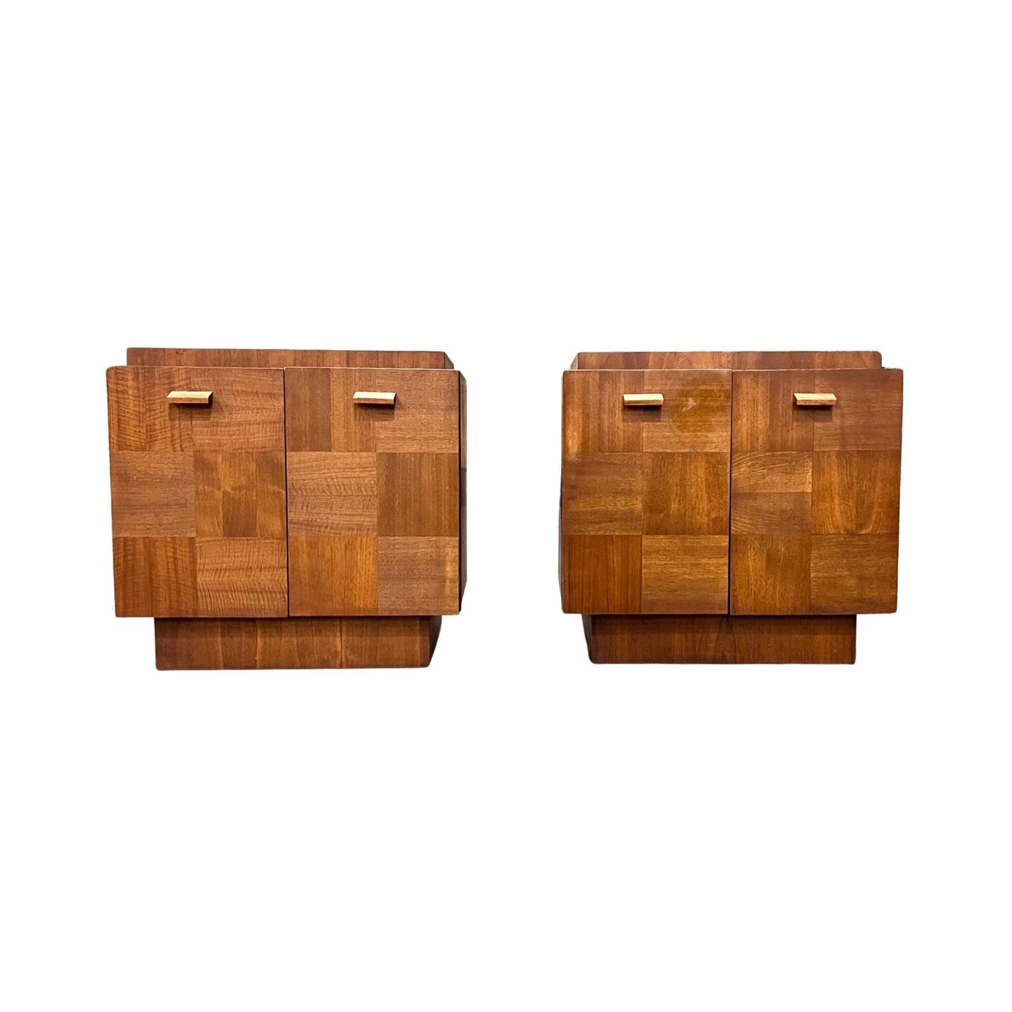 Tobago Furniture Brutalist Mid Century Modern Pair of Nightstands