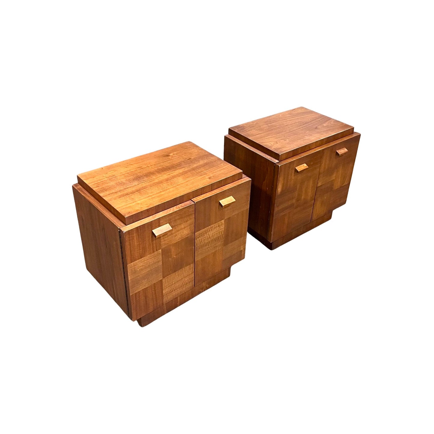 Tobago Furniture Brutalist Mid Century Modern Pair of Nightstands
