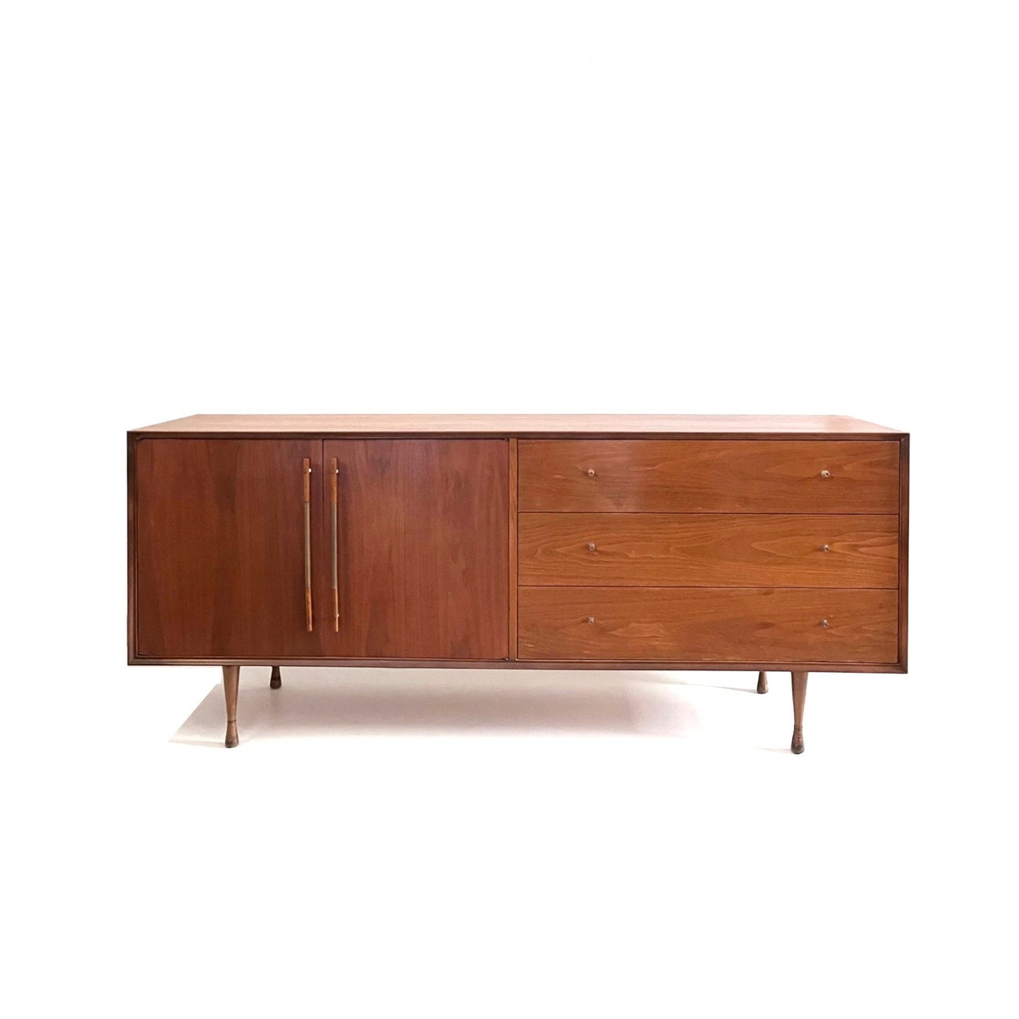 Danish Style Vintage Mid Century Modern 6 Drawer Lowboy Dresser c. 1960s