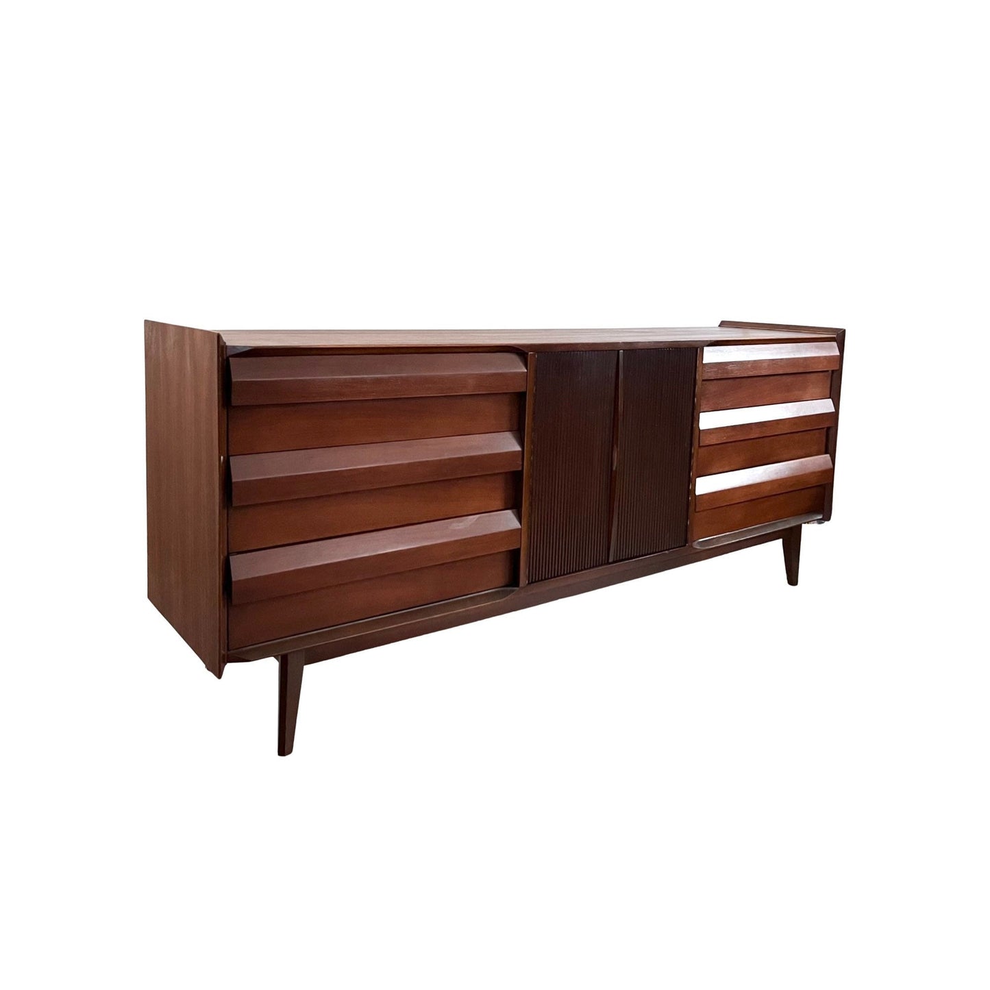 Lane First Edition Vintage Mid Century Modern Brutalist Lowboy Dresser c. 1960s