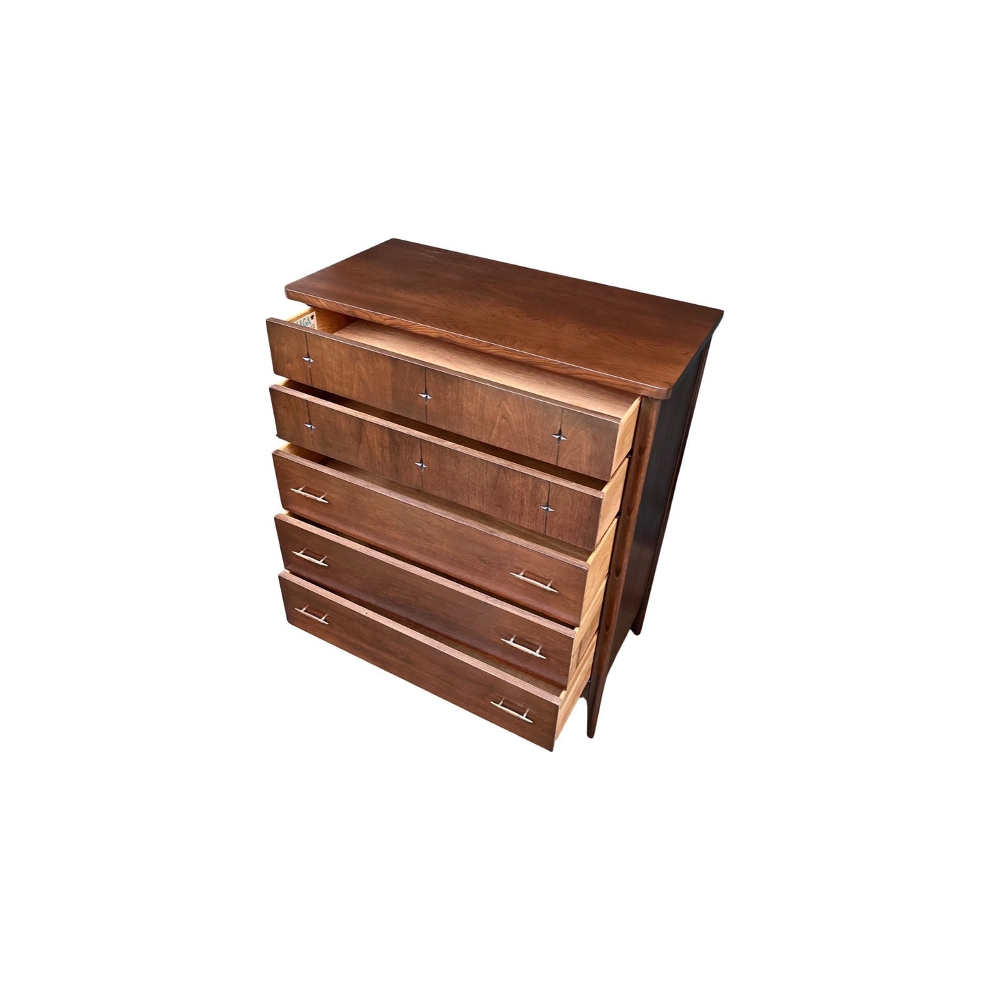 Broyhill Saga Vintage Mid Century Modern Highboy Dresser 1960s