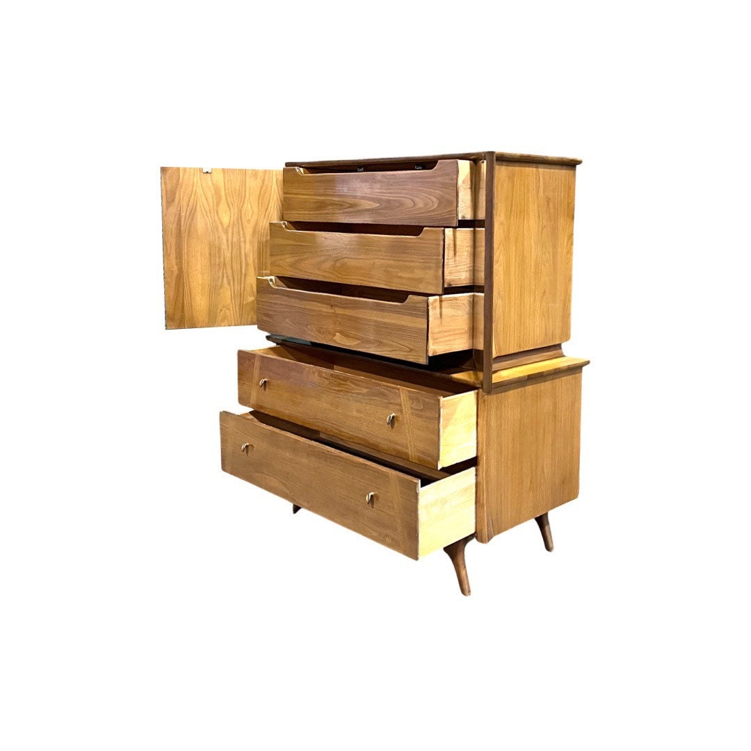 Coleman Enterprises Vintage Mid Century Modern Highboy Dresser c. 1960s