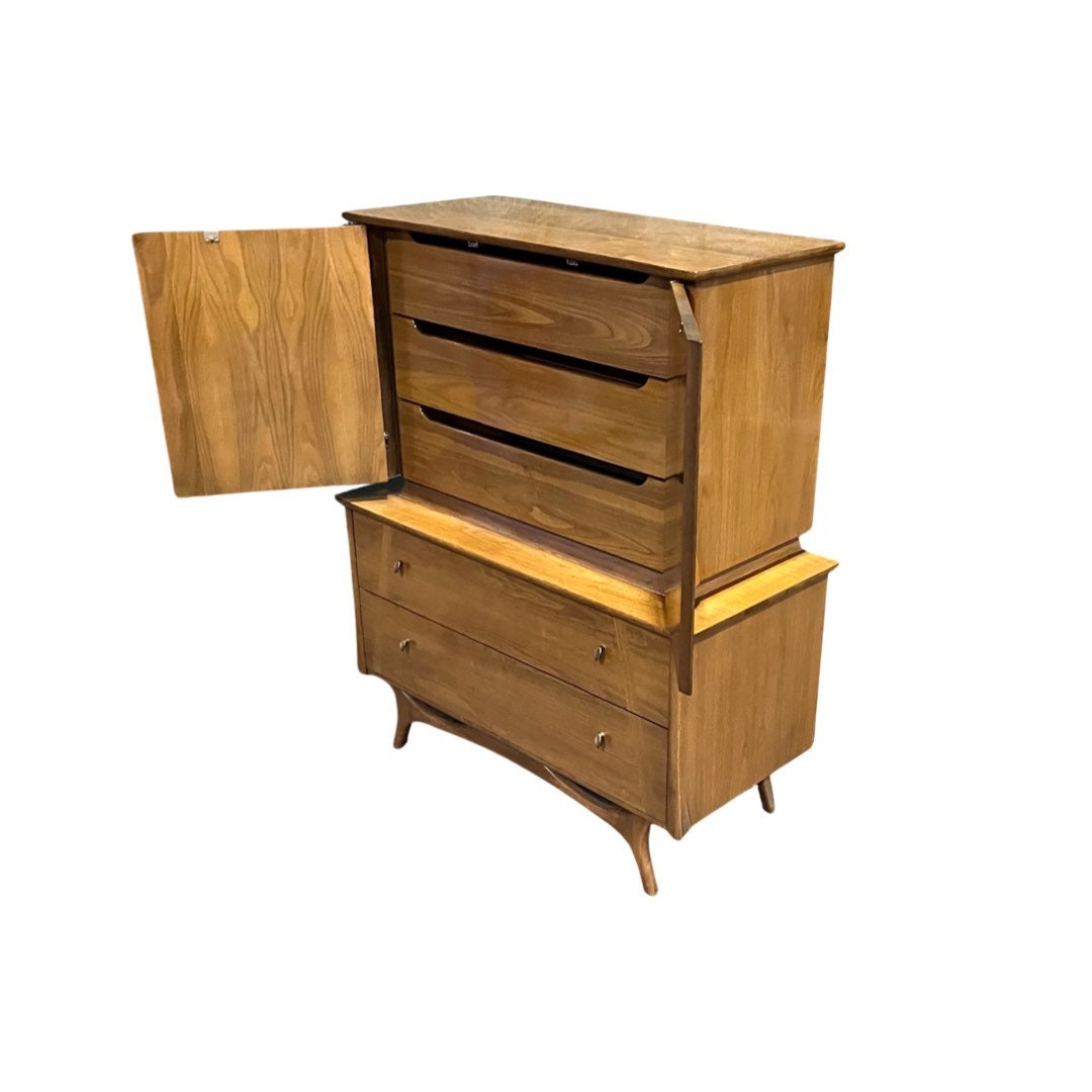 Coleman Enterprises Vintage Mid Century Modern Highboy Dresser c. 1960s