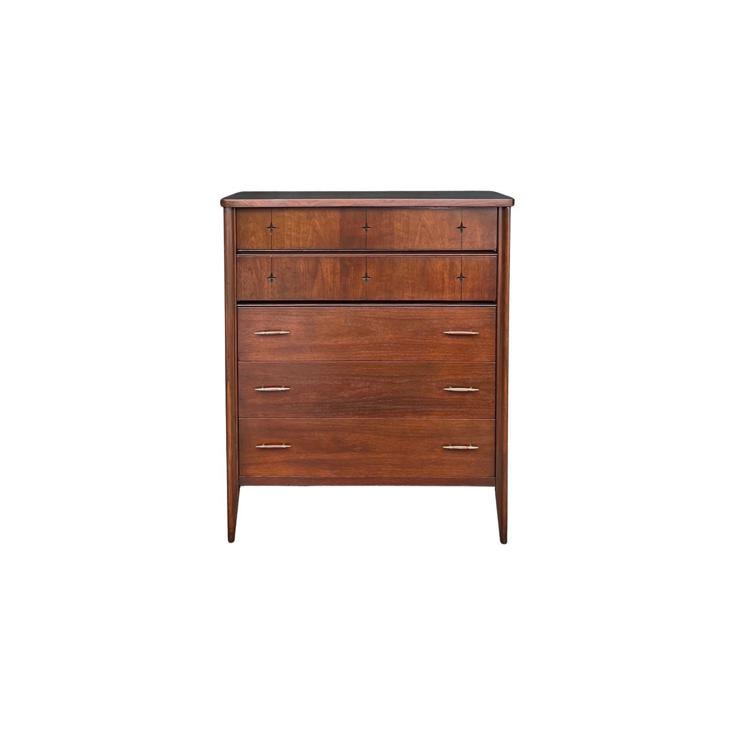 Broyhill Saga Vintage Mid Century Modern Highboy Dresser 1960s