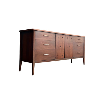 Broyhill Saga Vintage Mid Century Modern Lowboy Dresser c. 1960s — front view