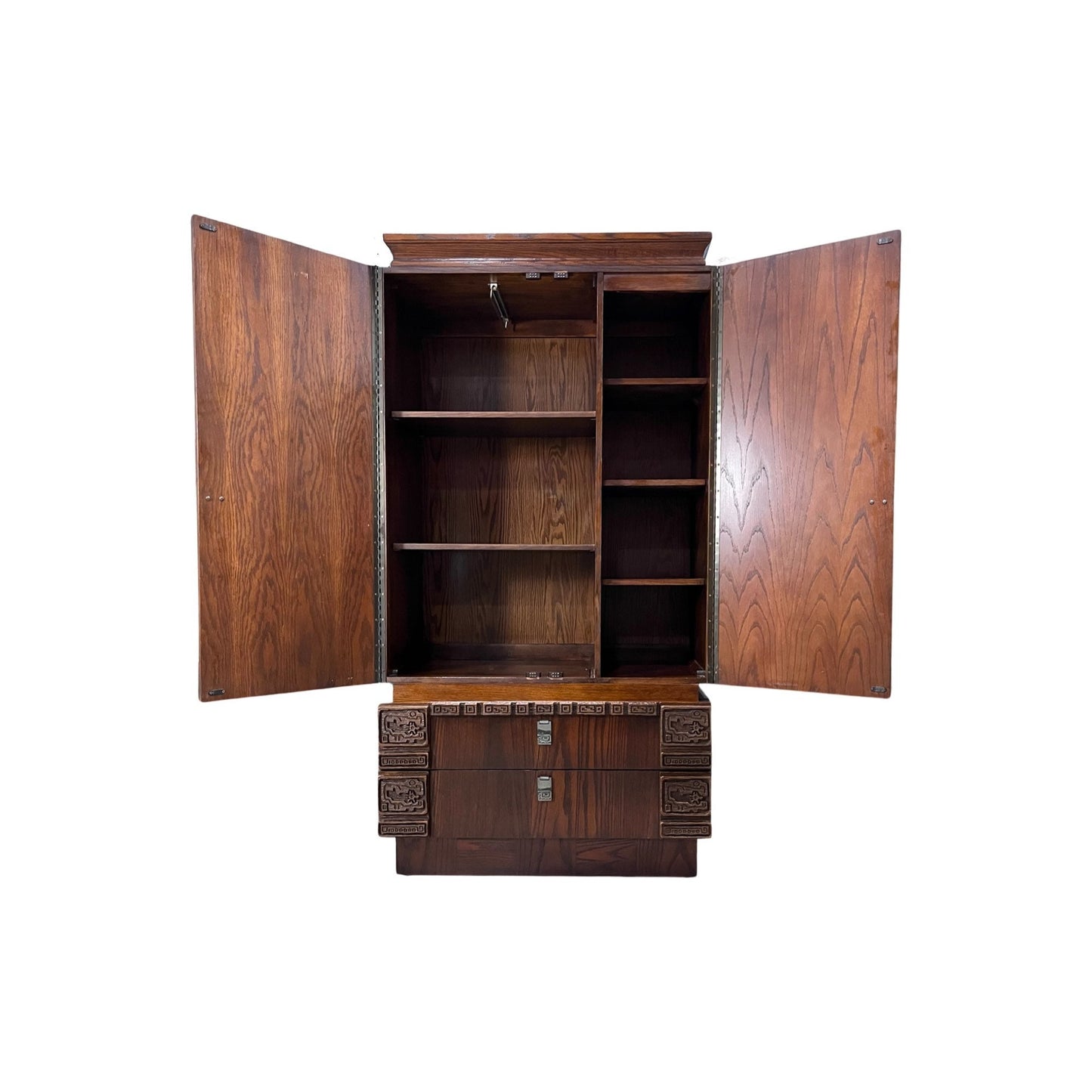 Mid Century Modern Canadian Brutalist Vintage Armoire c. 1970s