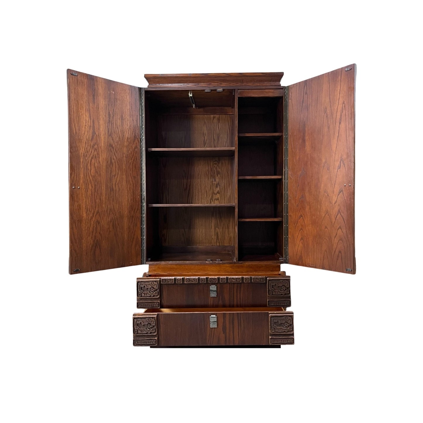 Mid Century Modern Canadian Brutalist Vintage Armoire c. 1970s