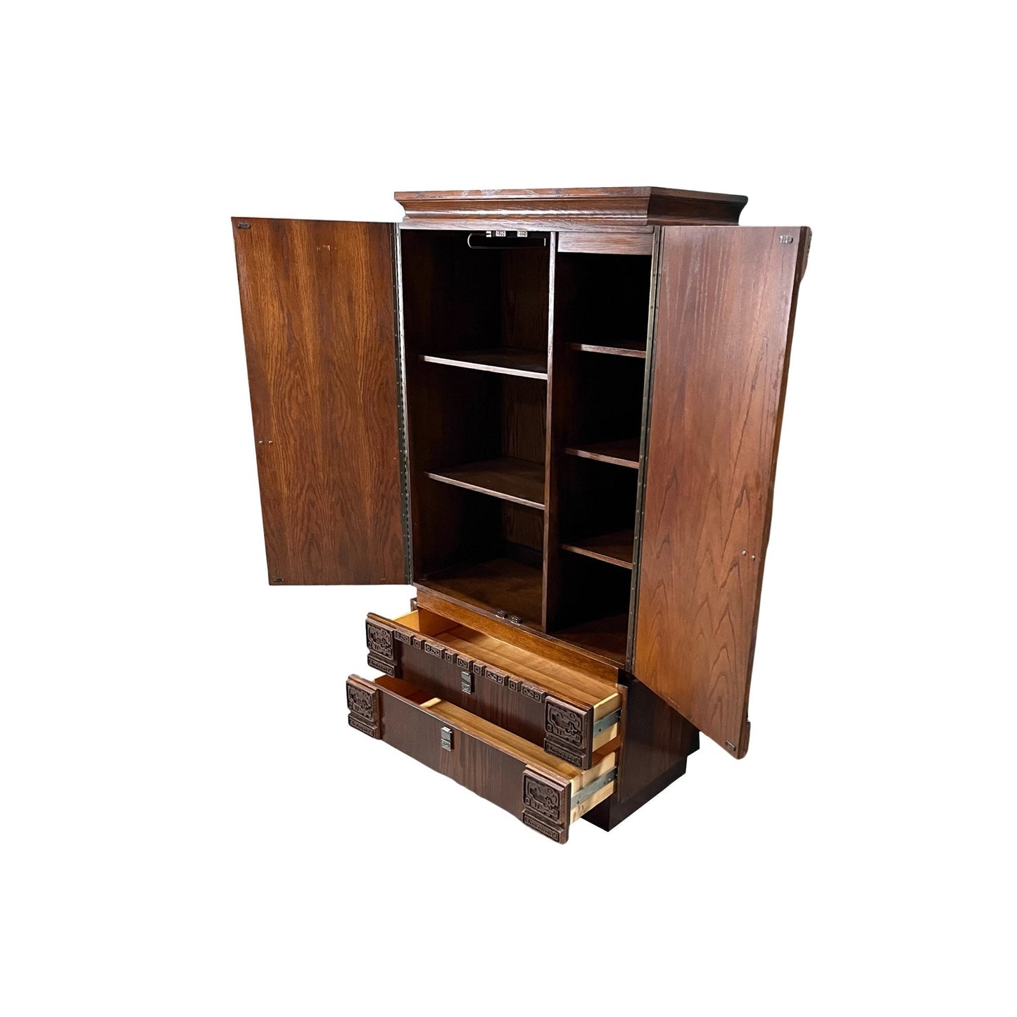 Mid Century Modern Canadian Brutalist Vintage Armoire c. 1970s