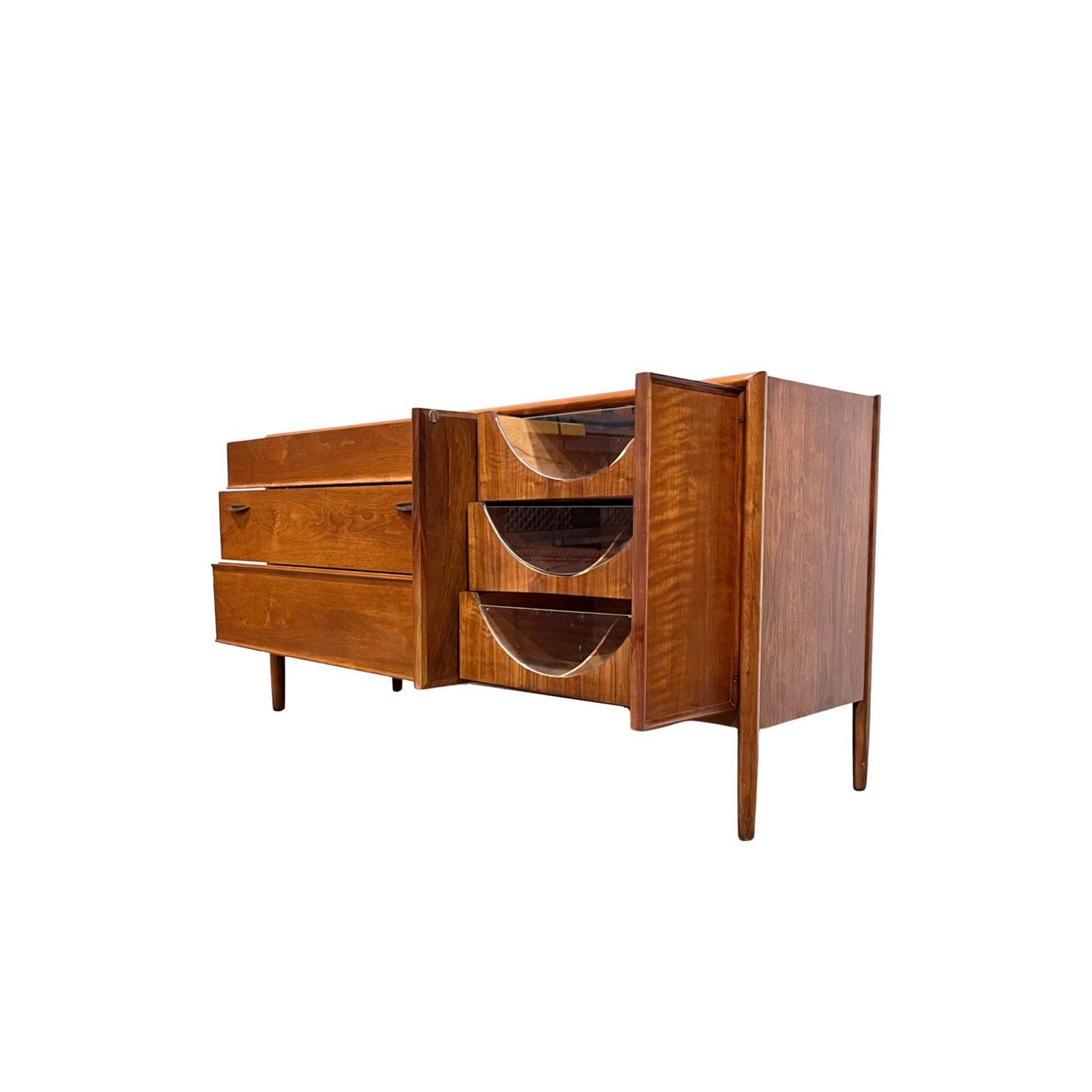 Barney Flagg for Drexel Parallel Vintage Mid Century Lowboy Dresser Credenza c. 1960s