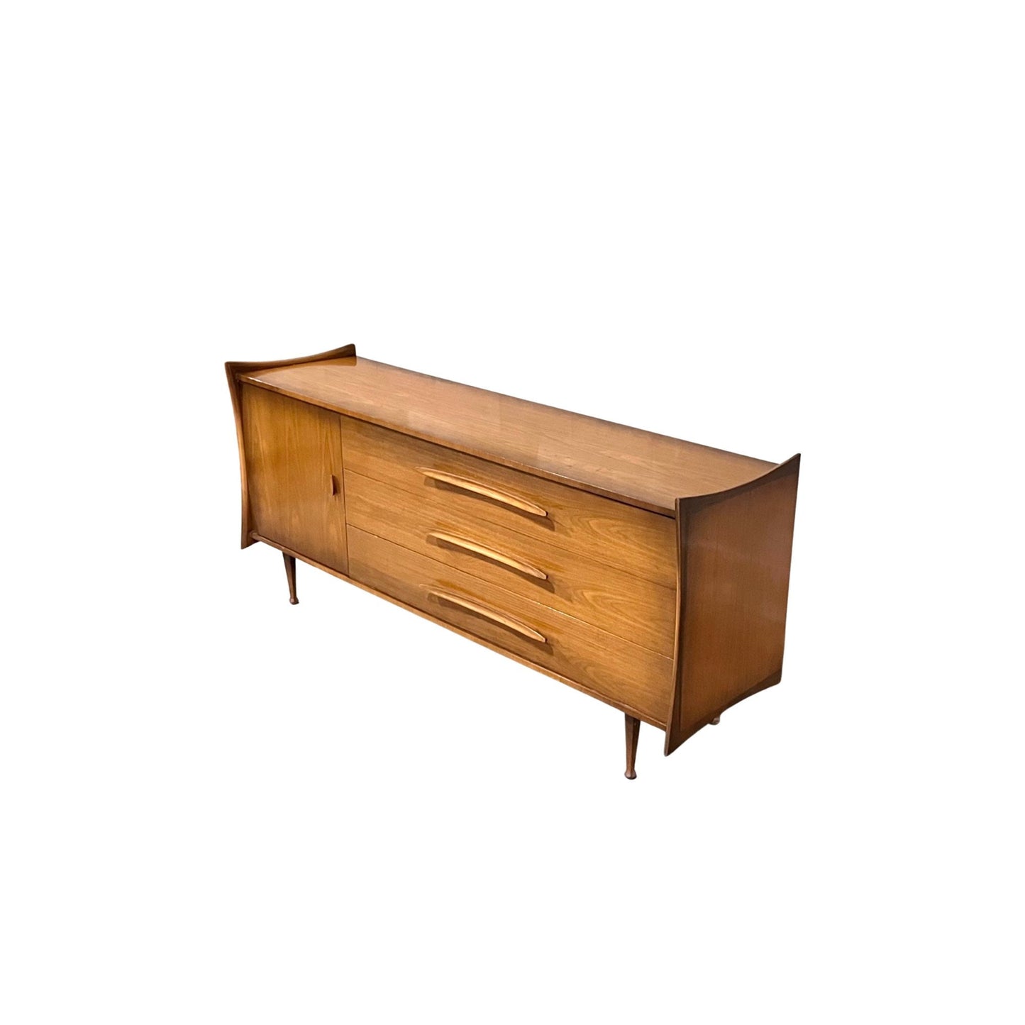 Atomic Danish Style 6 Drawer Lowboy Dresser Rare c. 1960s