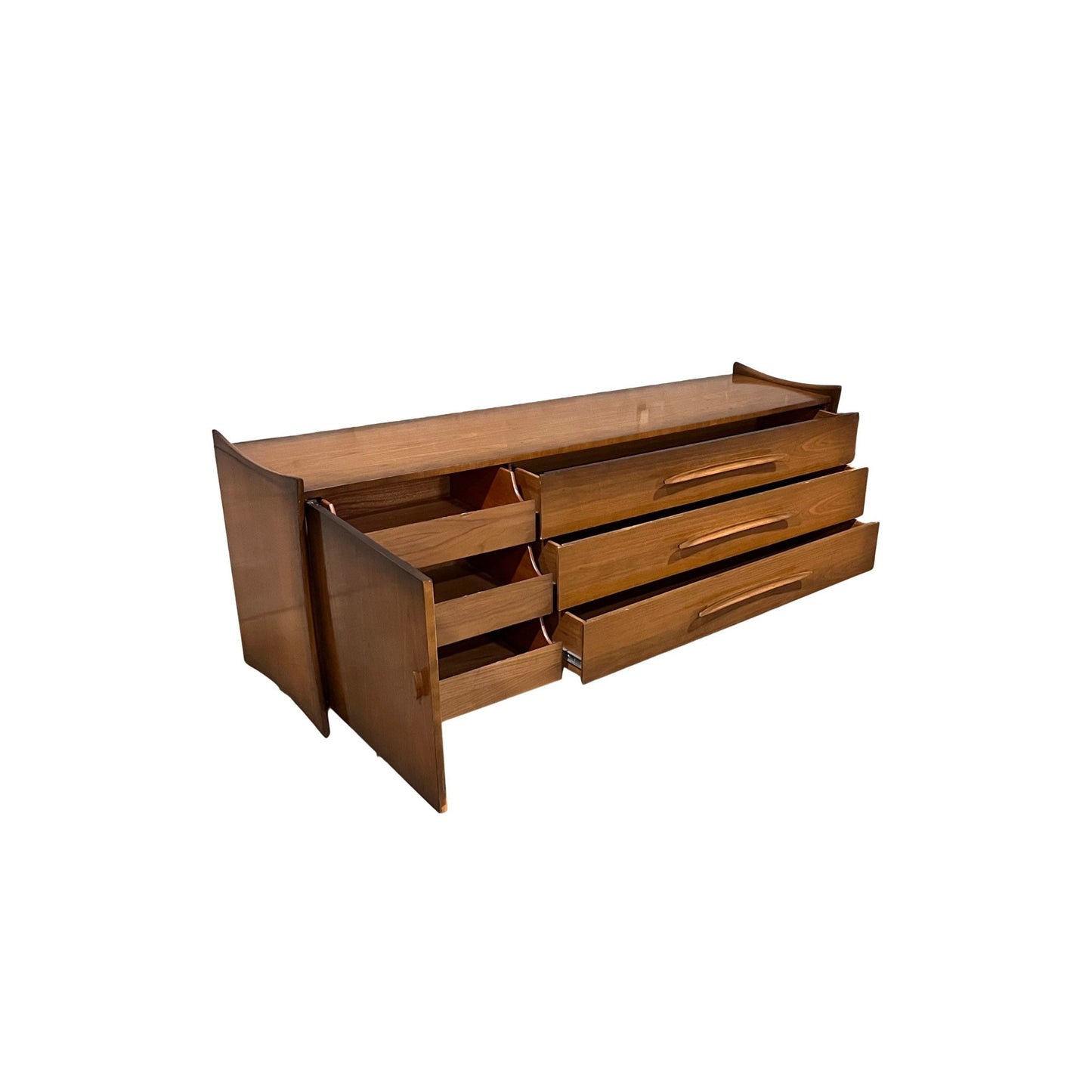 Atomic Danish Style 6 Drawer Lowboy Dresser Rare c. 1960s
