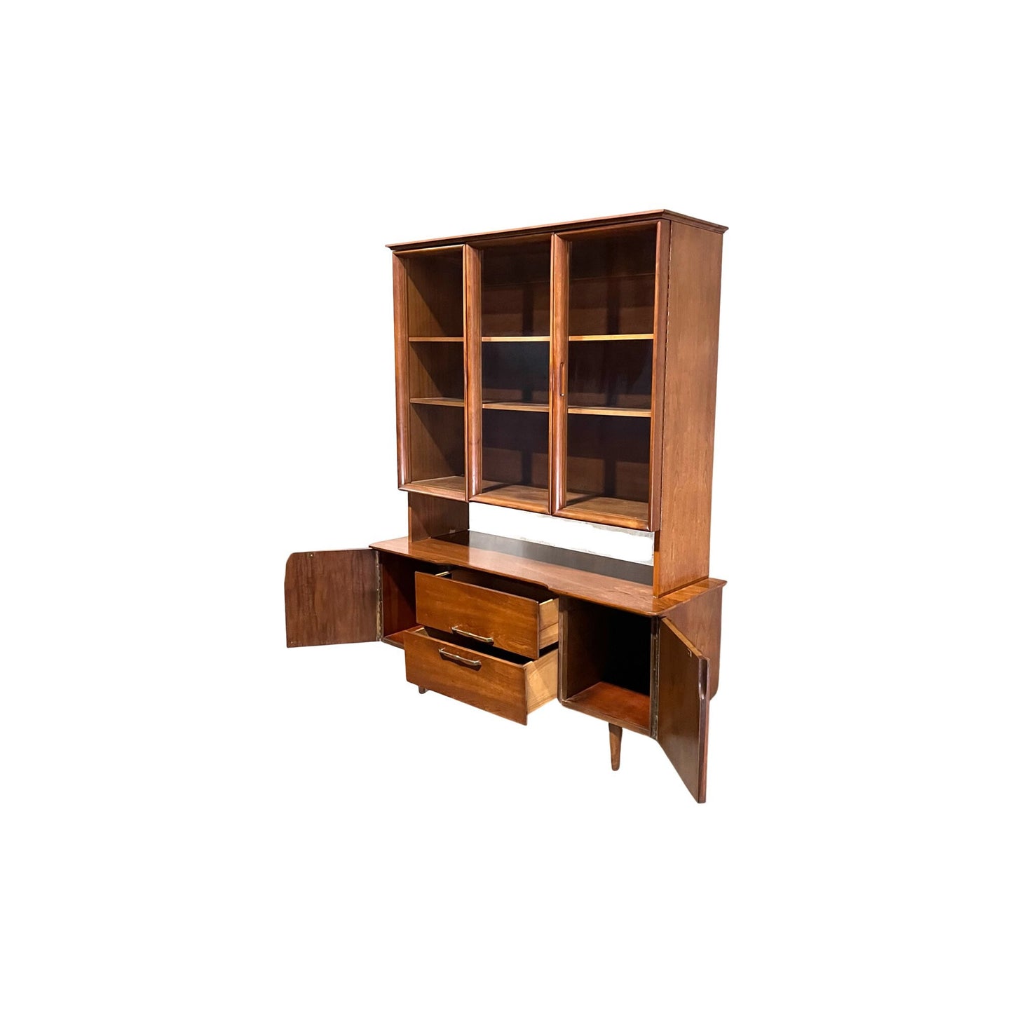 Young Manufacturing Mid Century Modern Buffet China Hutch c. 1960s