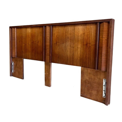 Tobago of Canada Mid Century Modern Vintage Brutalist King Size Hea... — walnut construction, front view