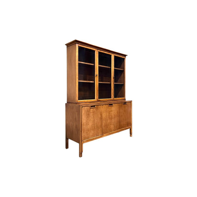 John Stuart for Janus Mt Airy Vintage Mid Century Modern Hutch and ... — walnut construction, front view