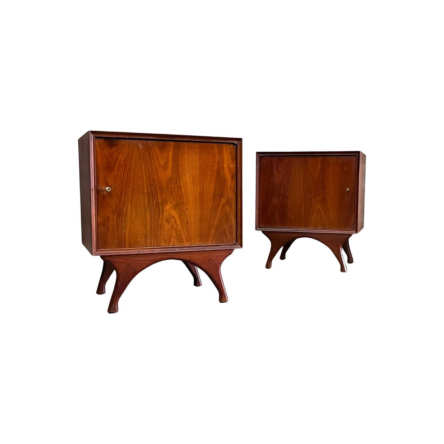 Vintage Mid Century Modern Vladimir Kagan Style Nightstands - Front View