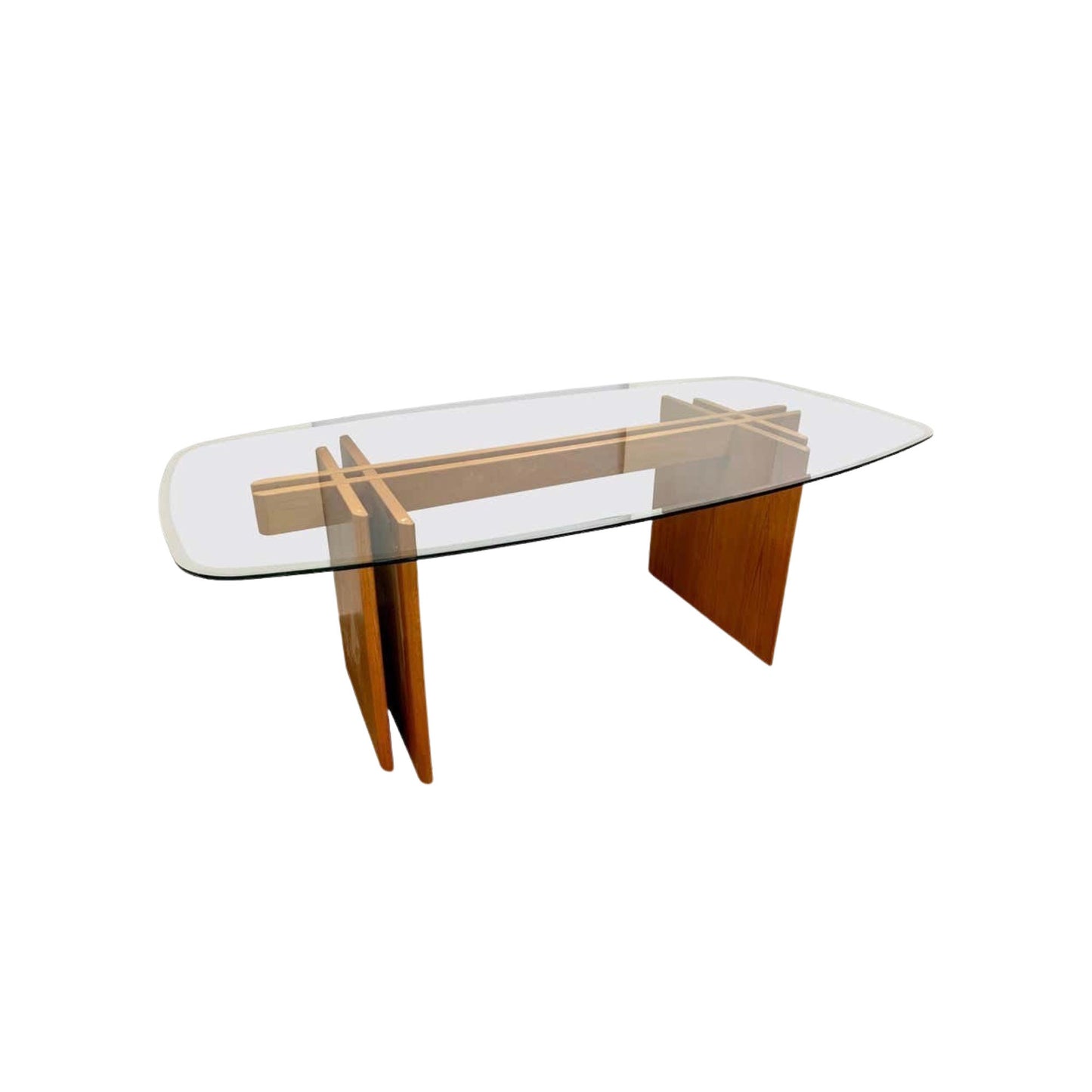 Gustav Gaarde for Trekanten Danish Mid Century Modern Glass and Teak Dining Table