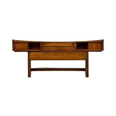 United Furniture Vintage Mid Century Modern King Queen or Full Head... — walnut construction, front view