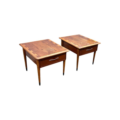 Lane Acclaim Vintage Mid Century Modern Pair of Nightstands Bedside... — oak construction, front view