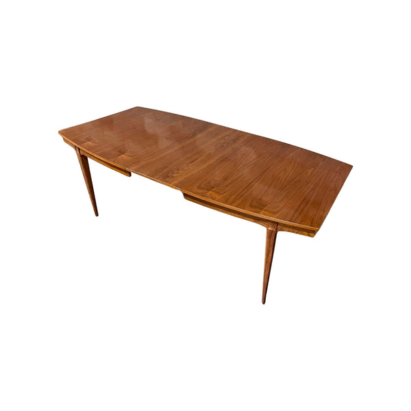Young Manufacturing Vintage Mid Century Modern Walnut Dining Table ... — walnut construction, front view