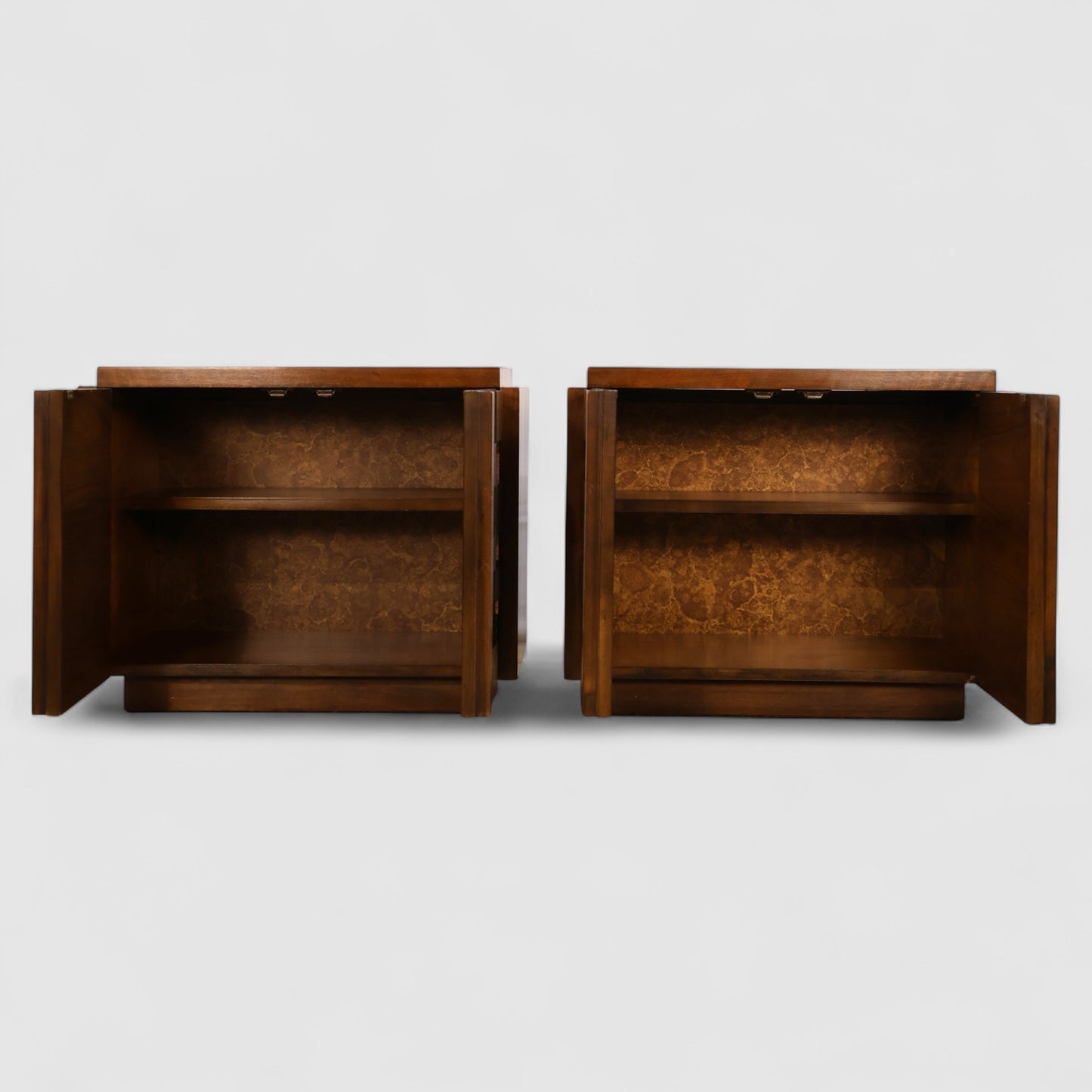 Lane Staccato Vintage Brutalist Mid Century Modern Pair of Nightstands c. 1960s