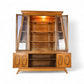 Young Manufacturing Vintage Mid Century Modern Walnut and Burl 2 Piece China Cabinet c. 1960s