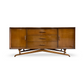 Geometric Base Vintage Mid Century Modern Lowboy Dresser or Credenza c. 1960s