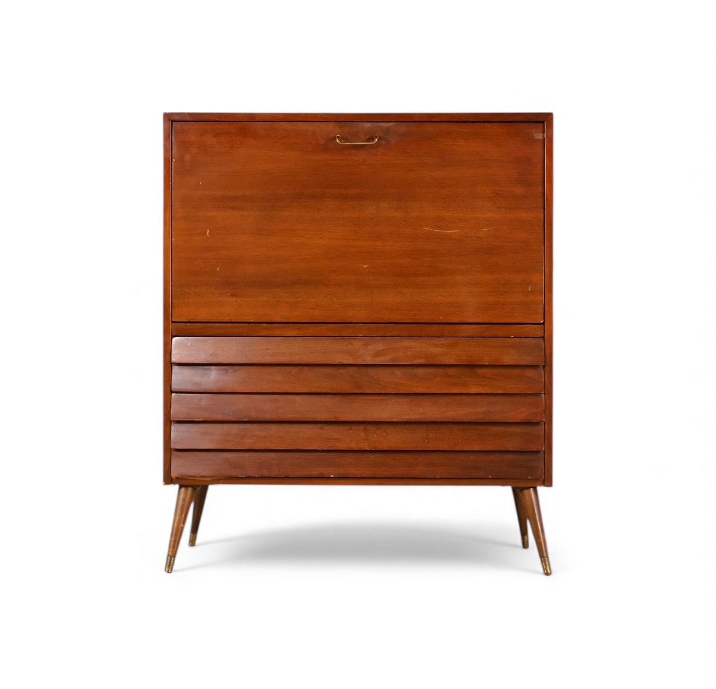 American of Martinsville Dania Collection Vintage Mid Century Modern Drop Front Secretary Desk c. 1960s