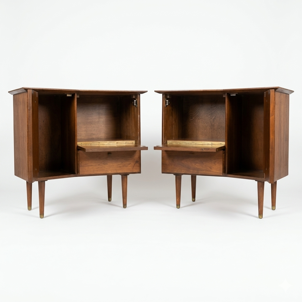 Helen Hobey Baker Vintage Mid Century Modern Pair of Nightstands c. 1960s — view 11