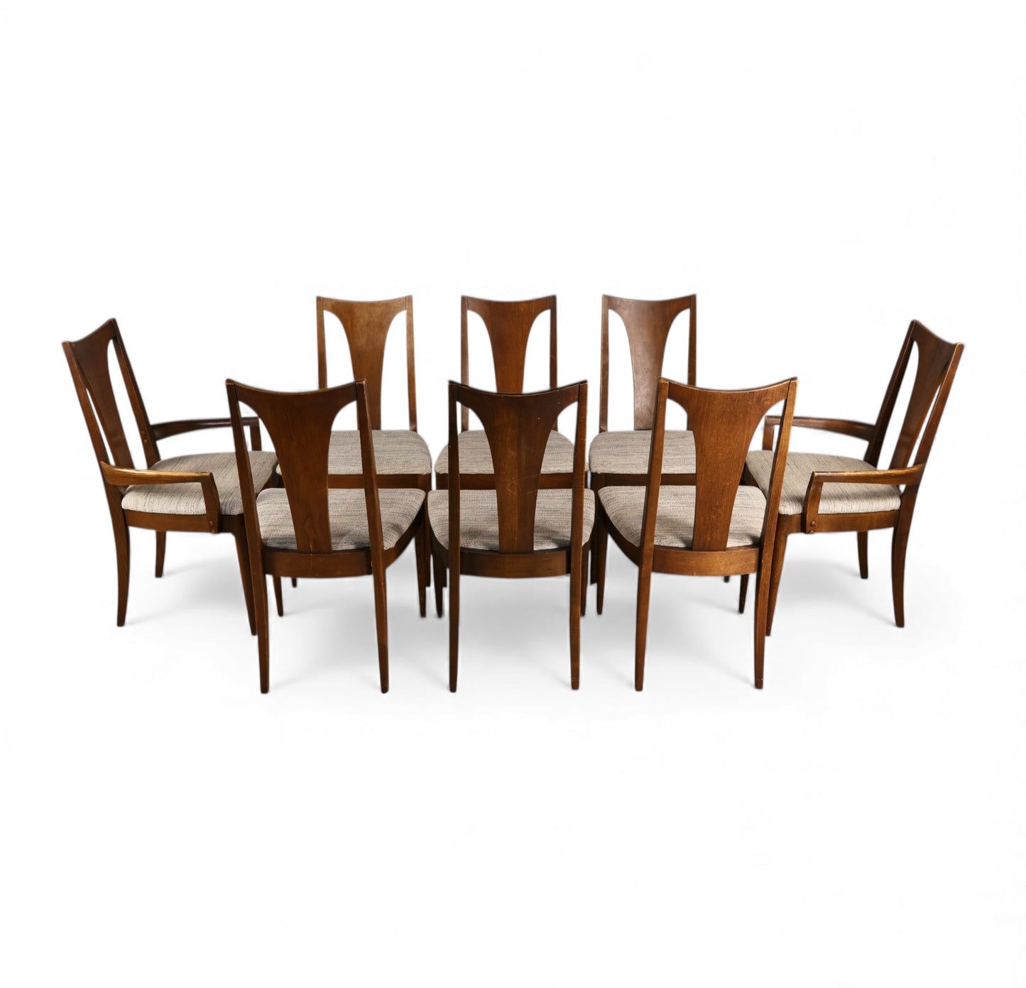 Broyhill Brasilia Set of 8 Vintage Mid Century Modern Dining Chairs c. 1960s