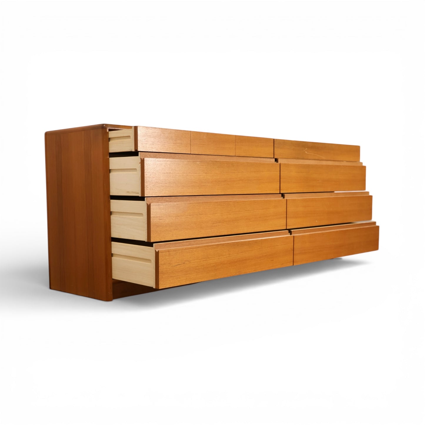 Nordisk Andels-Eksport Vintage Danish Mid Century Modern Lowboy Teak Dresser c. 1970s