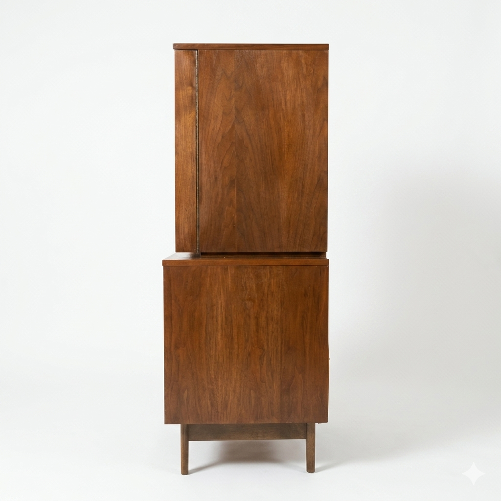 Young Manufacturing Vintage Concave Top Mid Century Modern Highboy Dresser c. 1960s — view 13