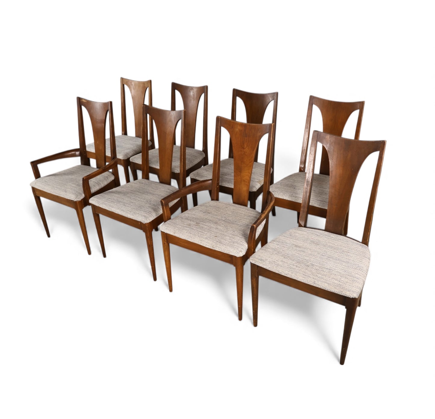 Broyhill Brasilia Set of 8 Vintage Mid Century Modern Dining Chairs c. 1960s