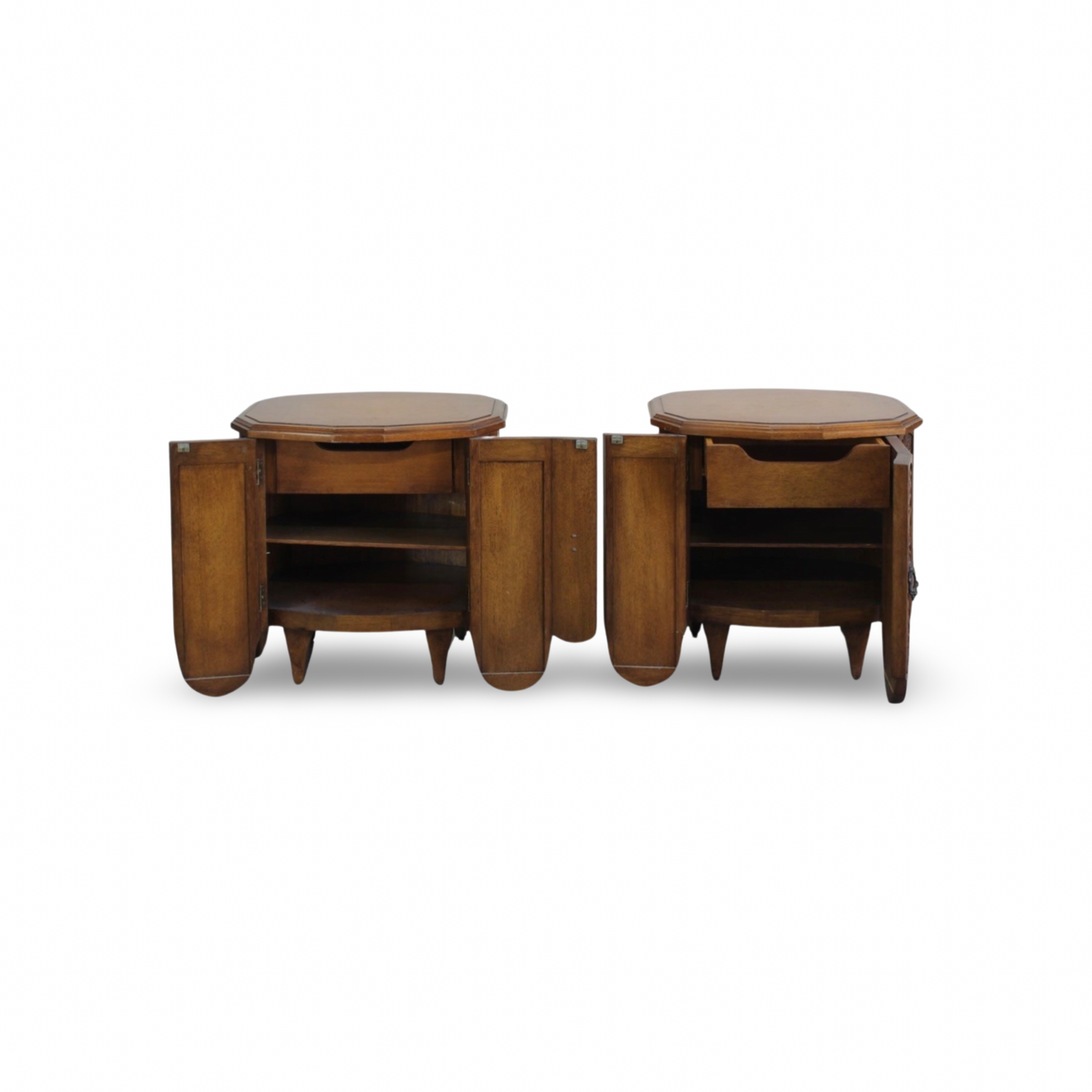 Freed Waran Granada Collection Mid Century Spanish Revival Vintage Pair of Nightstands c. 1960s