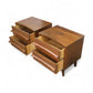 Young Manufacturing Vintage Mid Century Modern Concave Top Pair of Sculpted Nightstands c. 1960s