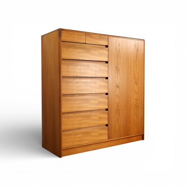 Nordisk Andels-Eksport Vintage Mid Century Danish Modern Highboy Te... — teak construction, front view