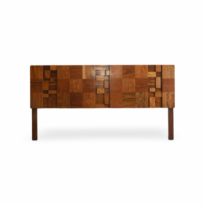 Lane "Staccato" Brutalist Mid Century Modern Mosaic King Headboard ... — front view